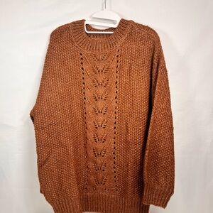 NIB Perch by Blu Pepper Women's CrewNeck Brown Knit Sweater Brown Color Sz 1XL